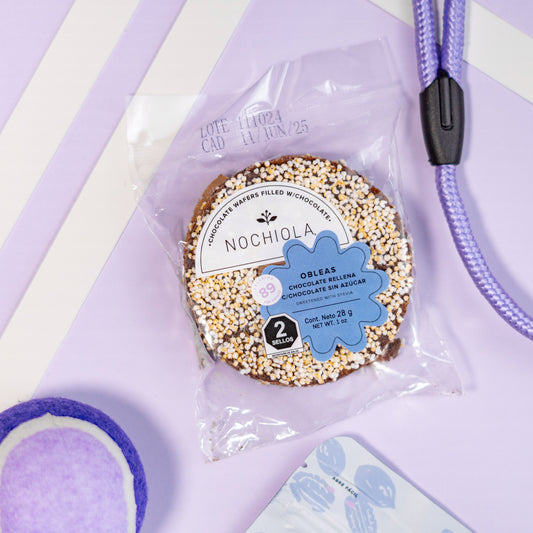 Obleas de Chocolate rellena de Chocolate sin azúcar 28g