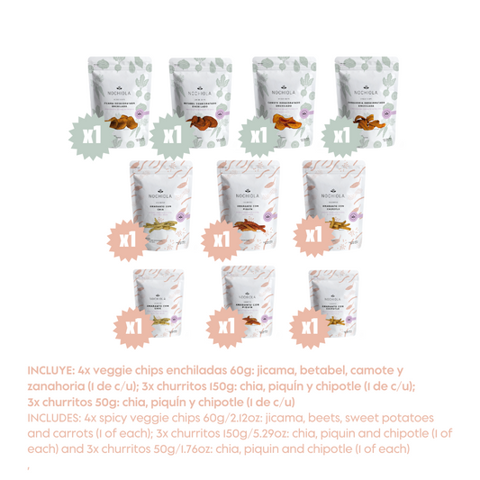 Combo Churritos y Veggie Chips (10 piezas)