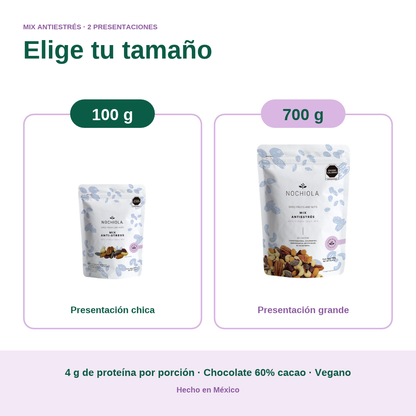 Tamaños Mix antiestrés Nochiola 100 g y 700 g