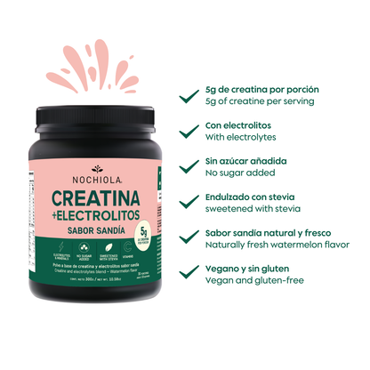 Creatina + electrolitos Sandia 300g