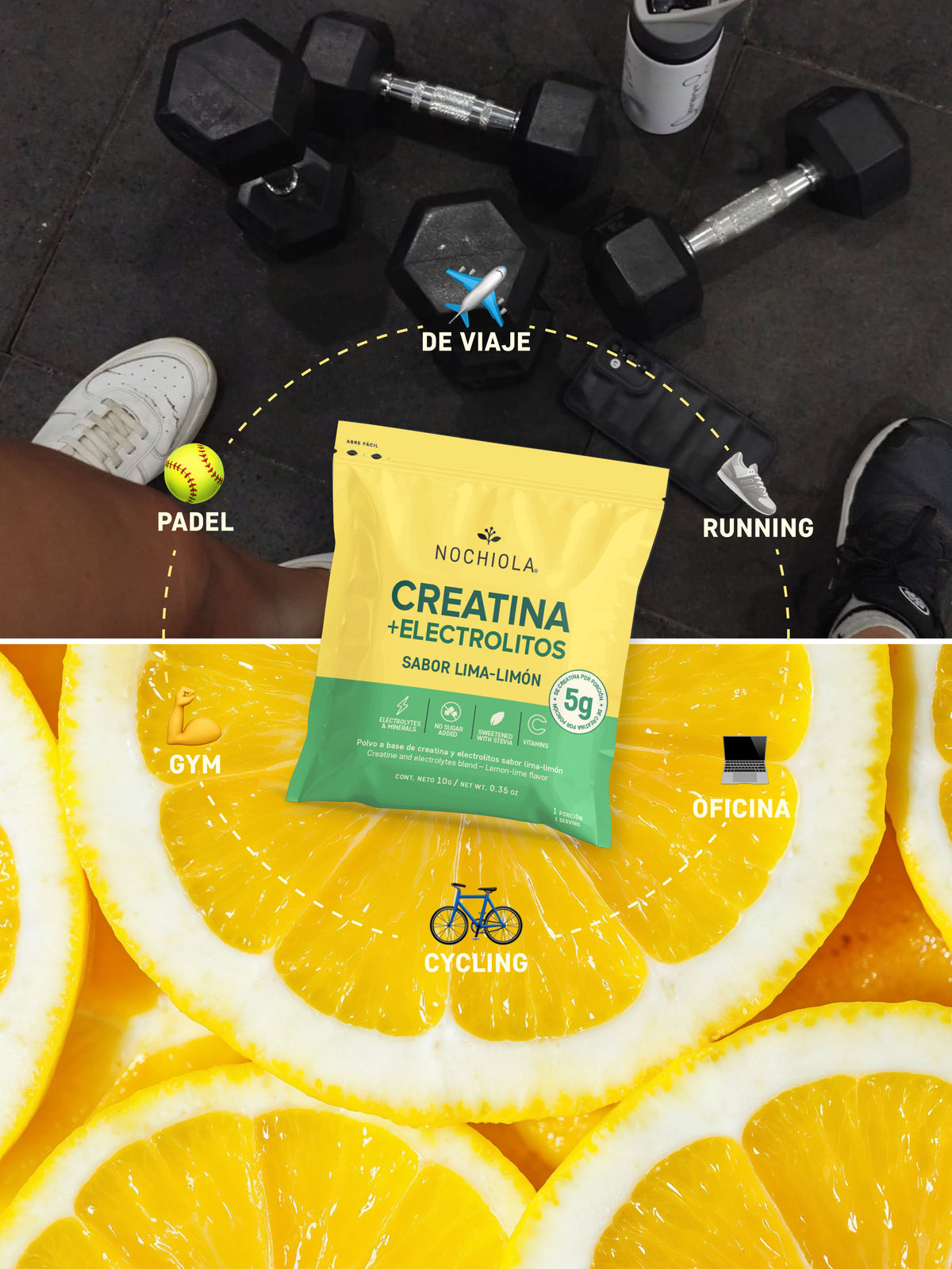 Creatina + electrolitos Lima Limon