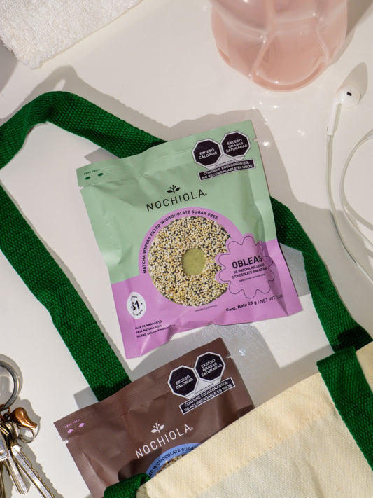 Obleas de Matcha rellena de Chocolate sin azúcar 28g