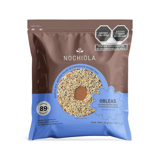 Obleas de Chocolate rellena de Chocolate sin azúcar 28g