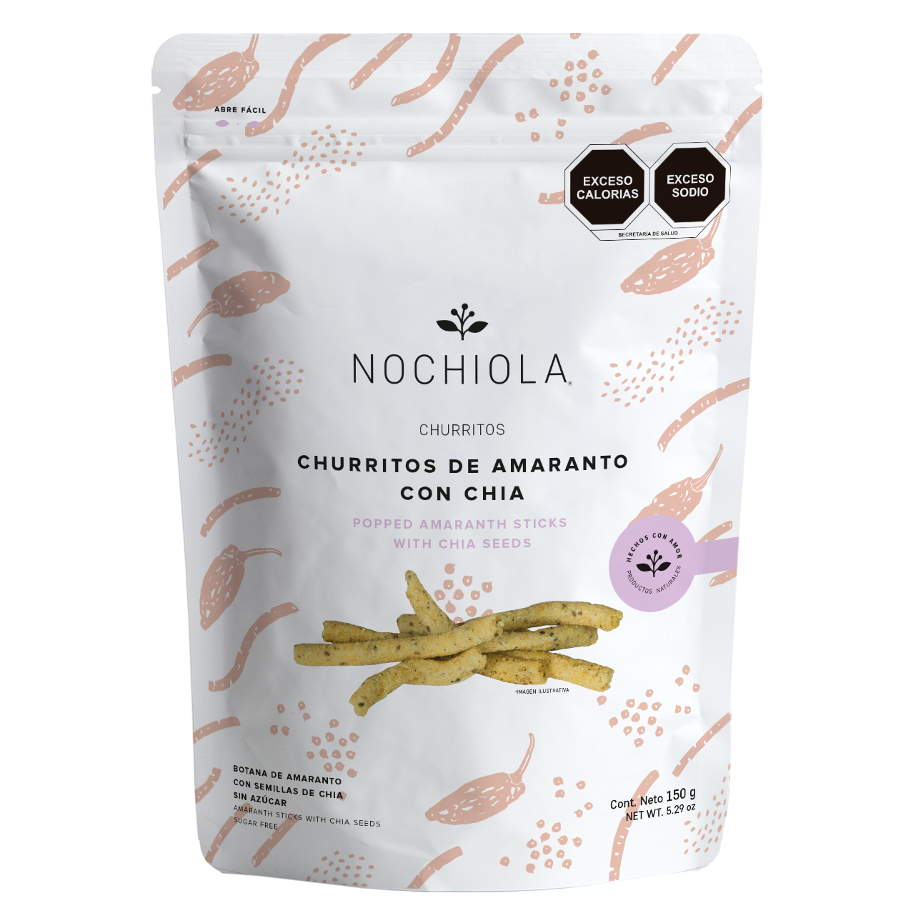 Churritos de amaranto con chia