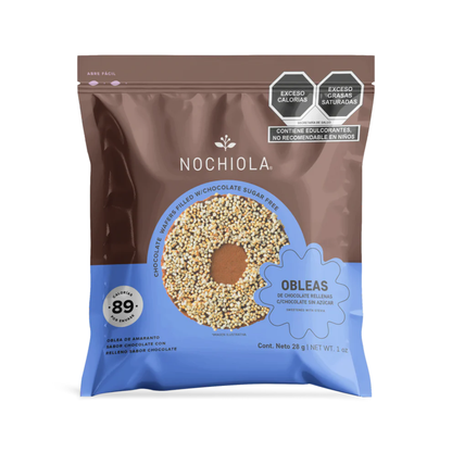 Obleas de Chocolate rellena de Chocolate sin azúcar 28g