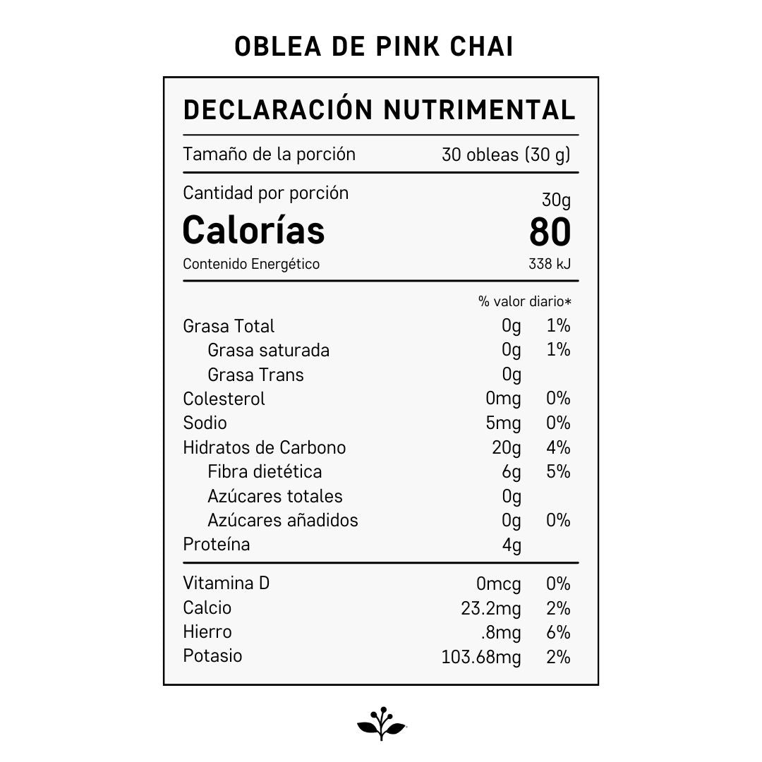 Obleas de Pink Chai sin azúcar 60g